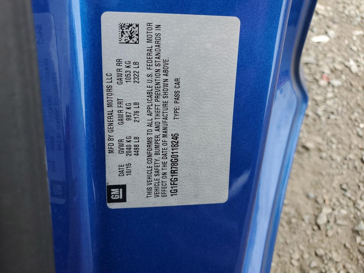 1G1FG1R78G0118246 2016 Chevrolet Camaro Ss