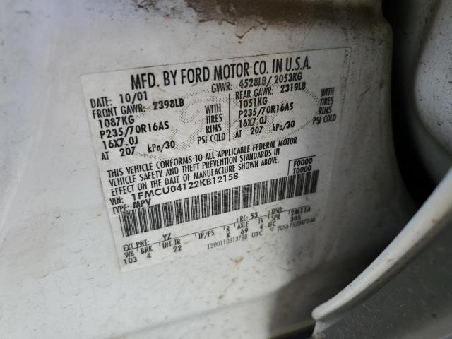 2002 Ford Escape Xlt VIN: 1FMCU04122KB12158 Lot: 56700274