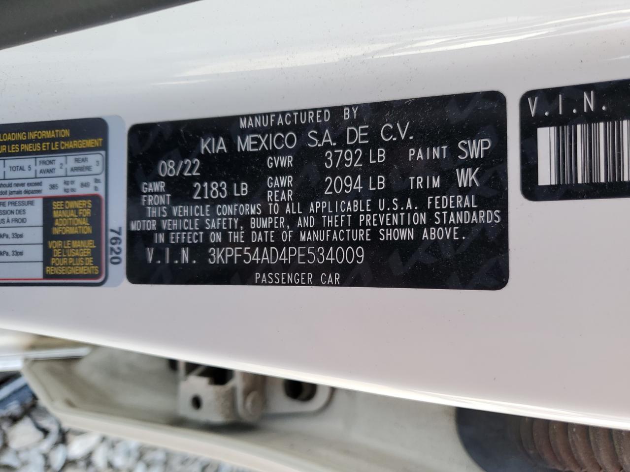 3KPF54AD4PE534009 2023 Kia Forte Gt Line