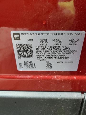 2024 Chevrolet Equinox Rs VIN: 3GNAXMEG7RS206684 Lot: 53513184