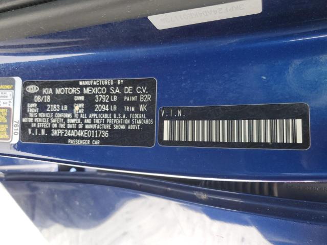 2019 Kia Forte Fe VIN: 3KPF24AD4KE011736 Lot: 56746814