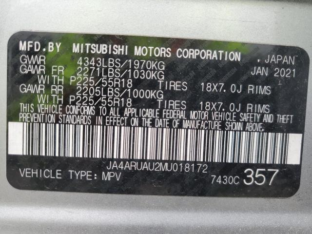 2021 Mitsubishi Outlander Sport Es VIN: JA4ARUAU2MU018172 Lot: 56420734