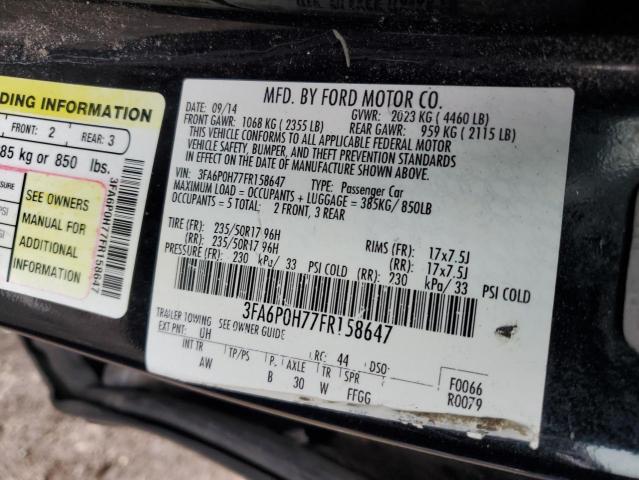 2015 Ford Fusion Se VIN: 3FA6P0H77FR158647 Lot: 53620934