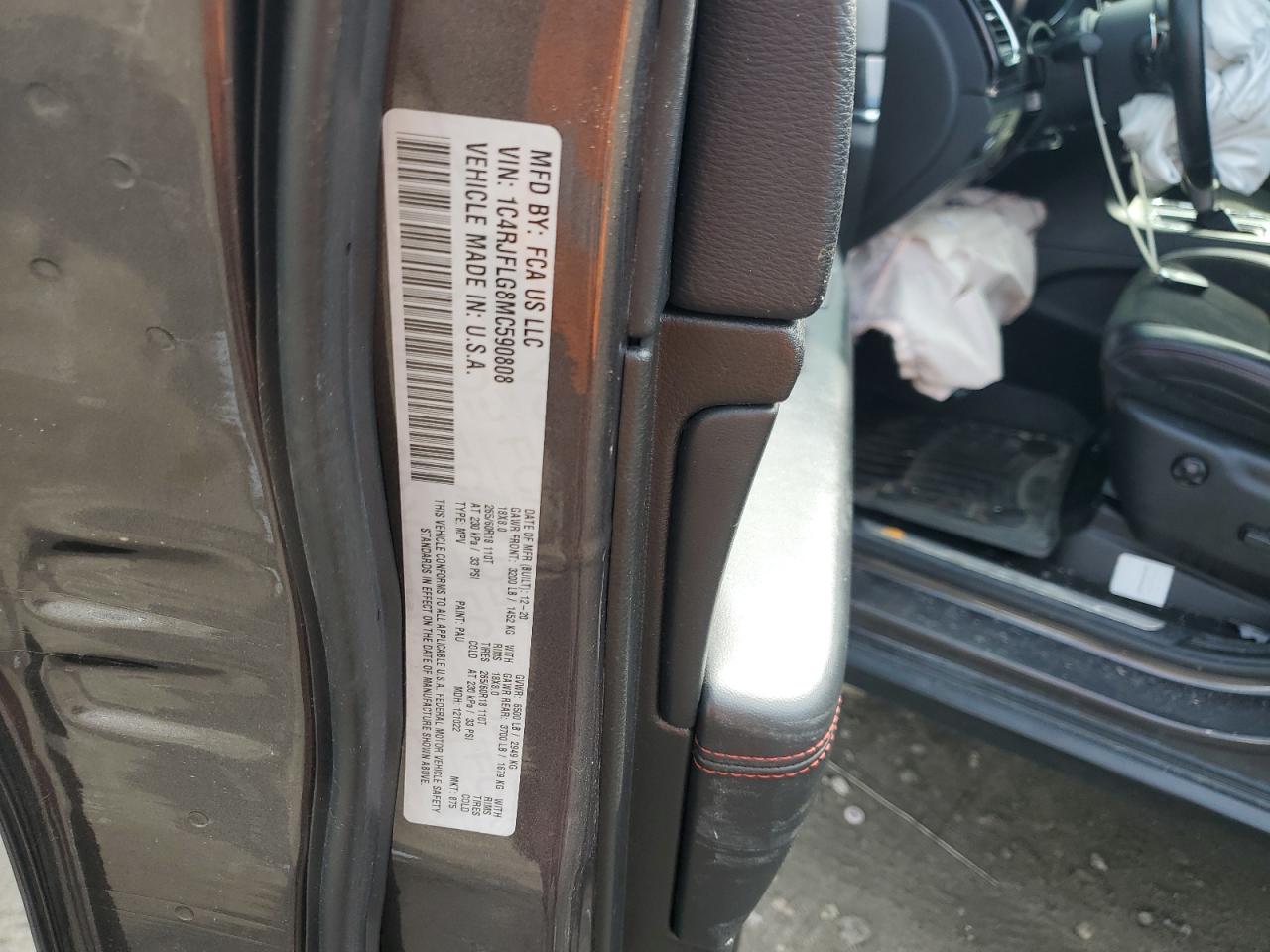 1C4RJFLG8MC590808 2021 Jeep Grand Cherokee Trailhawk