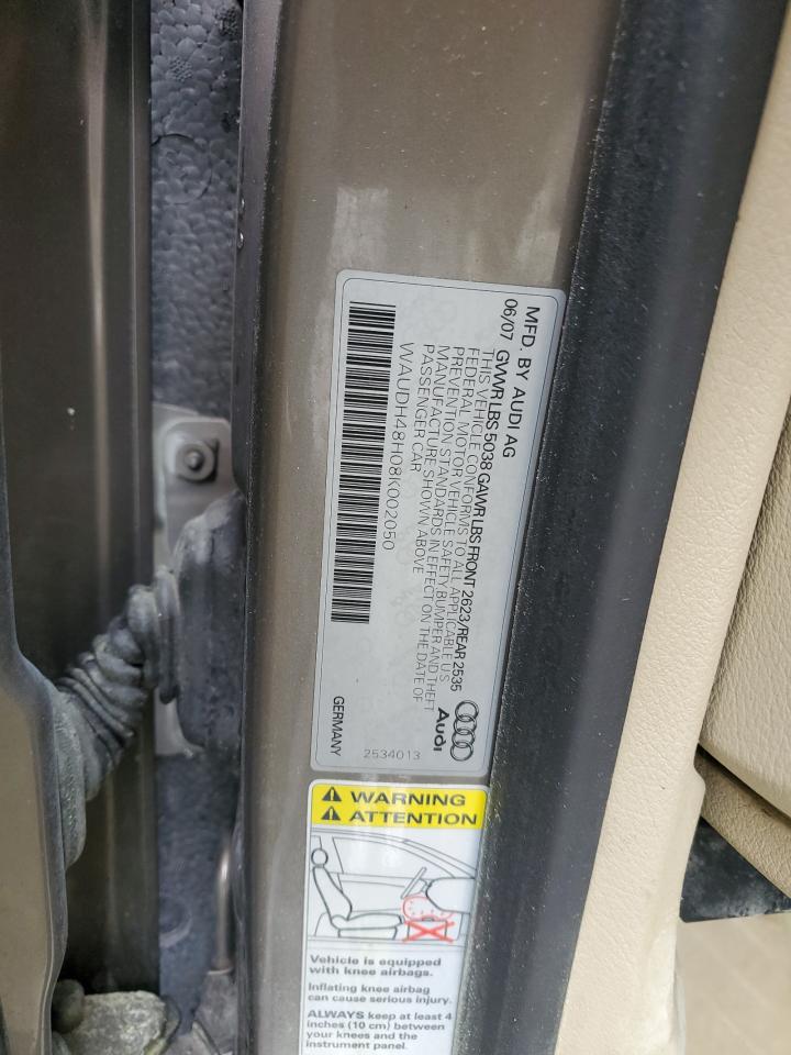 WAUDH48H08K002050 2008 Audi A4 3.2 Cabriolet Quattro