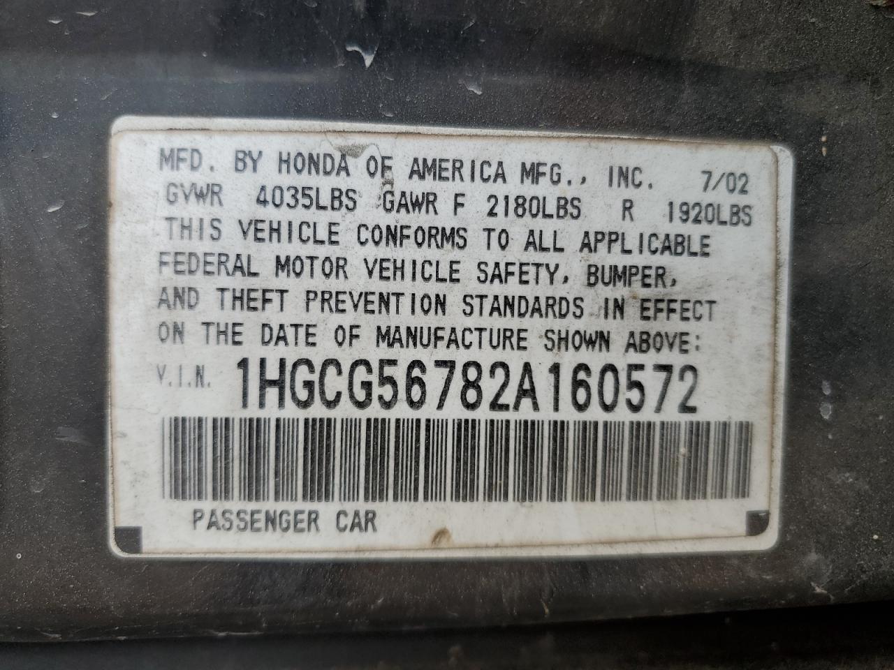 1HGCG56782A160572 2002 Honda Accord Se