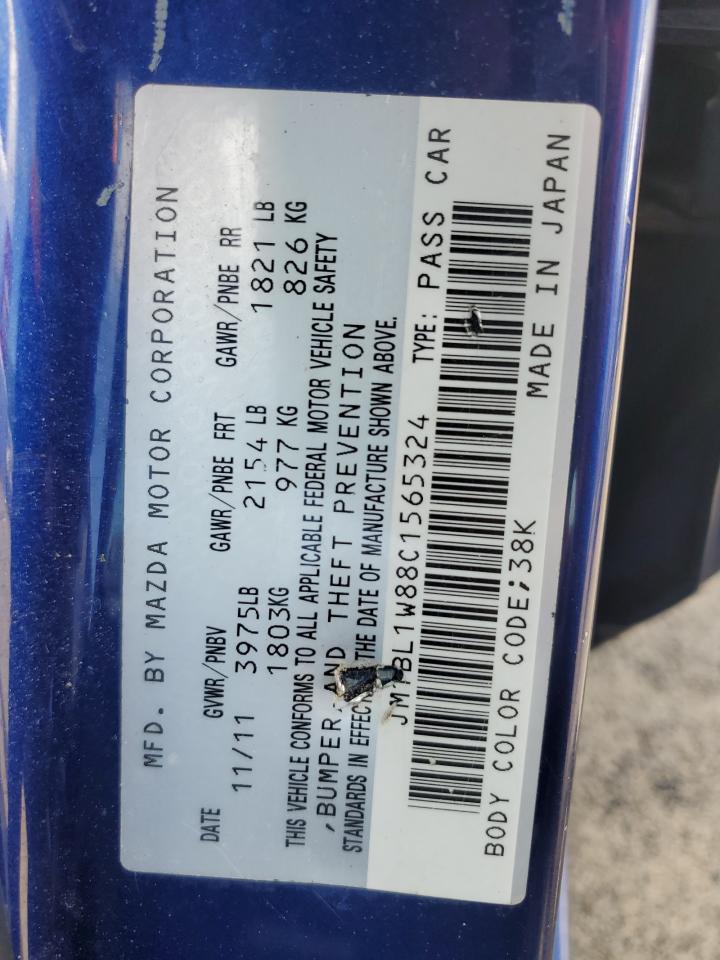 JM1BL1W88C1565324 2012 Mazda 3 I