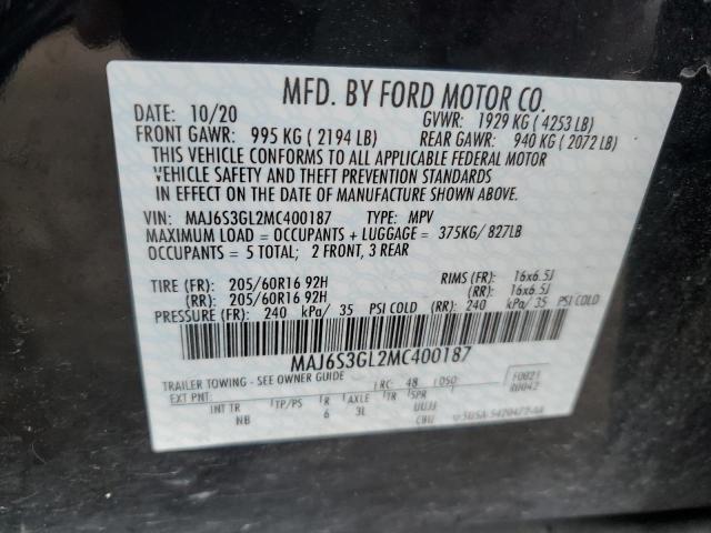 2021 Ford Ecosport Se VIN: MAJ6S3GL2MC400187 Lot: 56203854