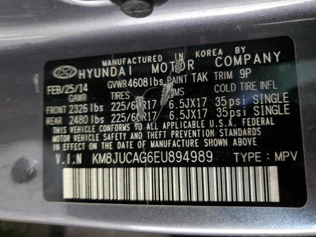 2014 Hyundai Tucson Gls VIN: KM8JUCAG6EU894989 Lot: 55564574