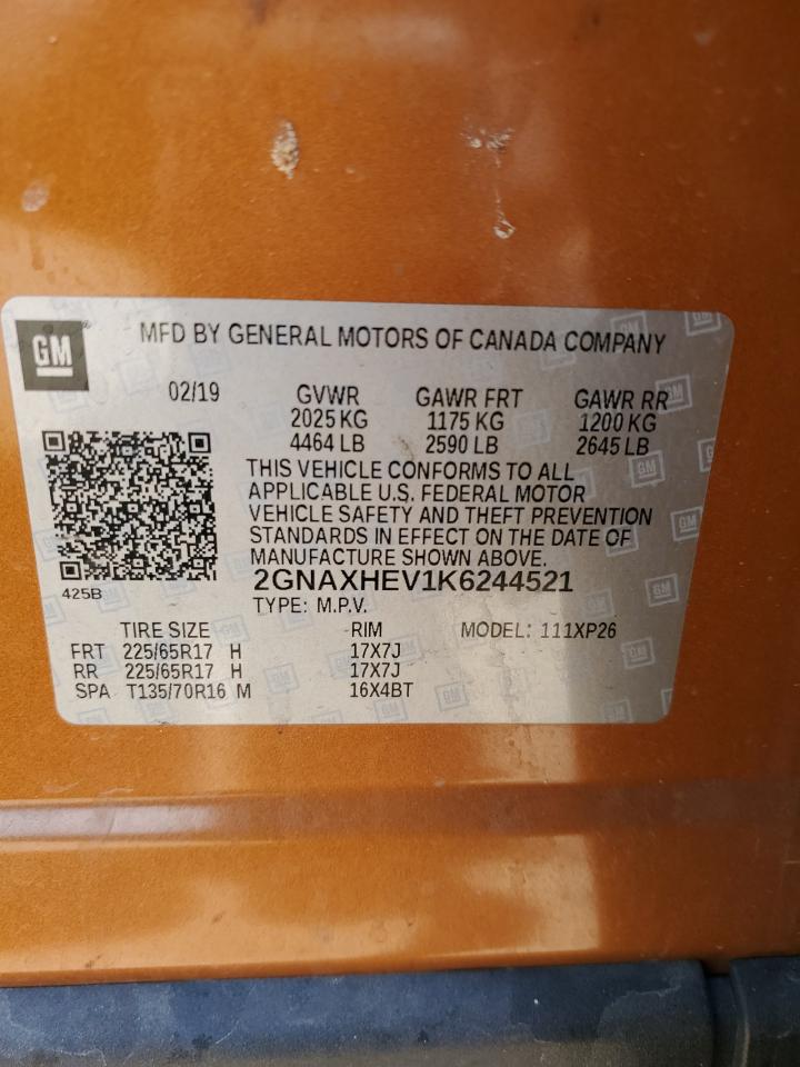 2019 Chevrolet Equinox Ls vin: 2GNAXHEV1K6244521