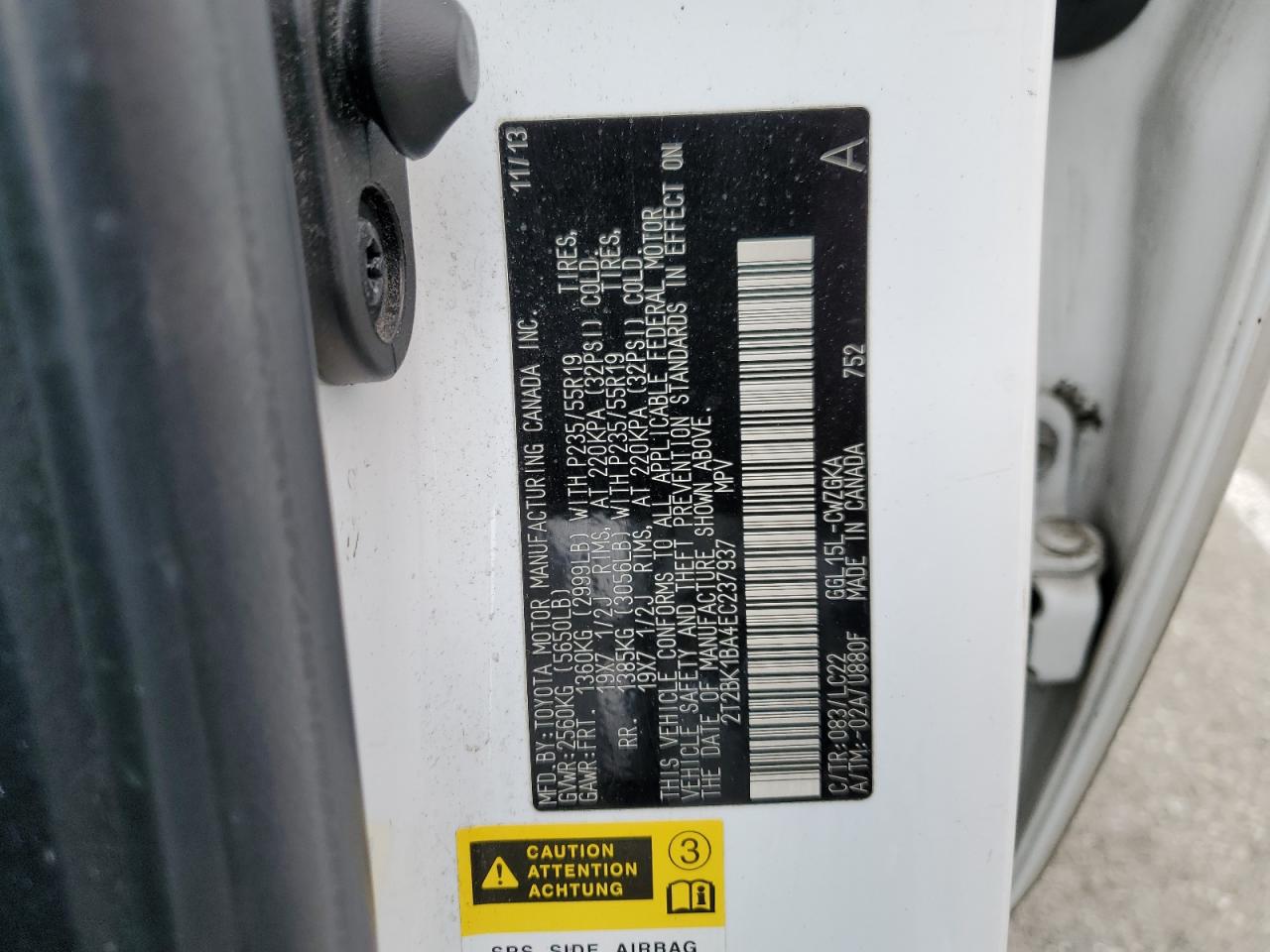 2T2BK1BA4EC237937 2014 Lexus Rx 350 Base