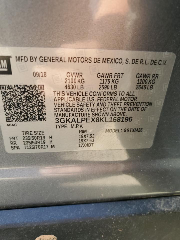 3GKALPEX8KL168196 2019 GMC Terrain Slt