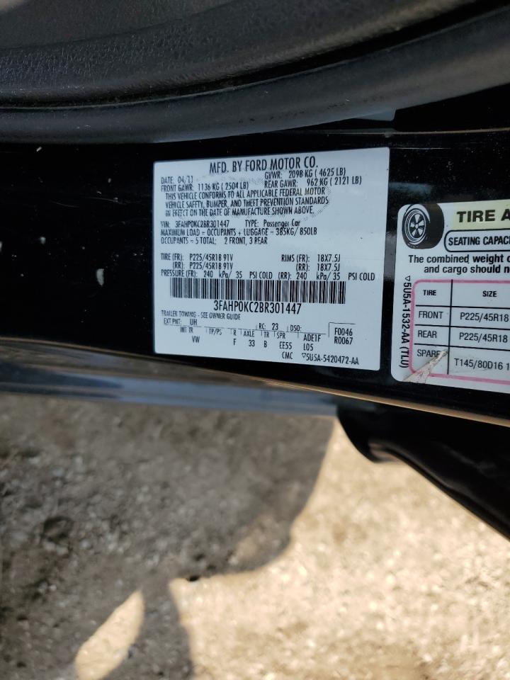 3FAHP0KC2BR301447 2011 Ford Fusion Sport