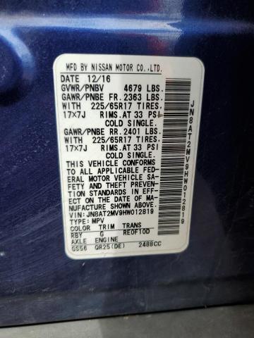 2017 Nissan Rogue S VIN: JN8AT2MV9HW012819 Lot: 54462024