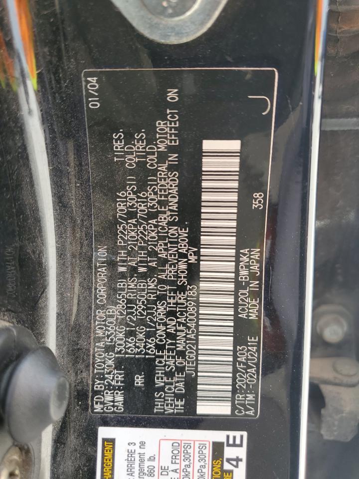 JTEGD21A540089183 2004 Toyota Highlander