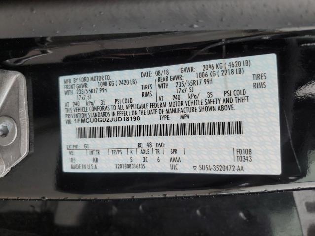 2018 Ford Escape Se VIN: 1FMCU0GD2JUD18198 Lot: 54720914