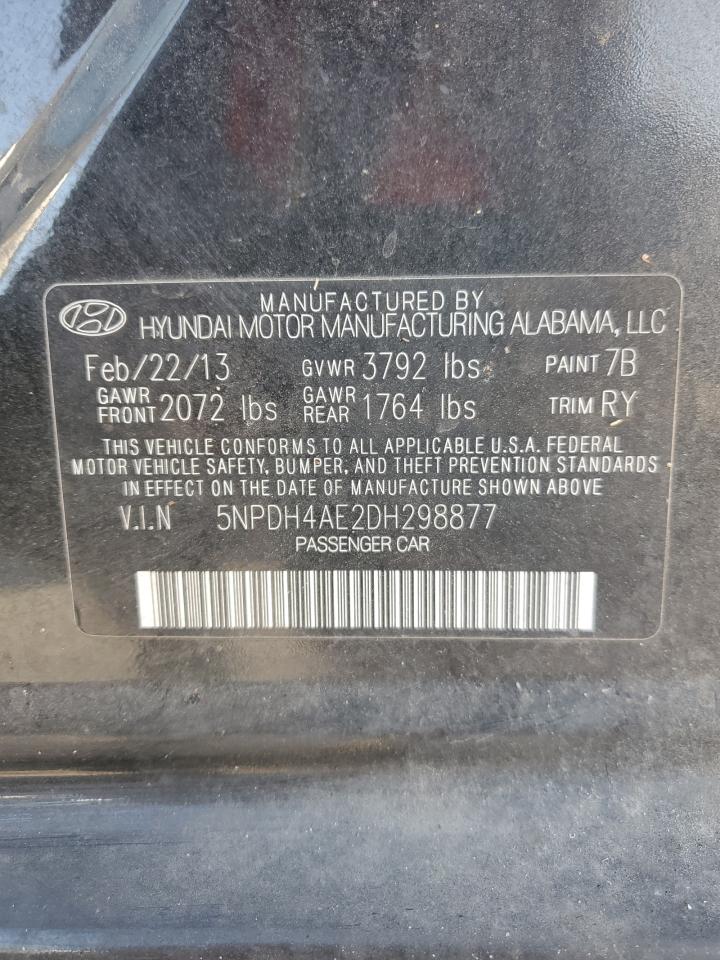 5NPDH4AE2DH298877 2013 Hyundai Elantra Gls