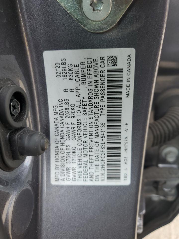 2HGFC2F83LH541135 2020 Honda Civic Sport