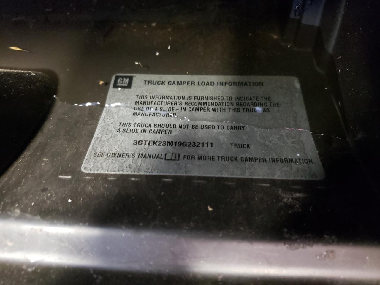 3GTEK23M19G232111 2009 GMC Sierra K1500 Sle