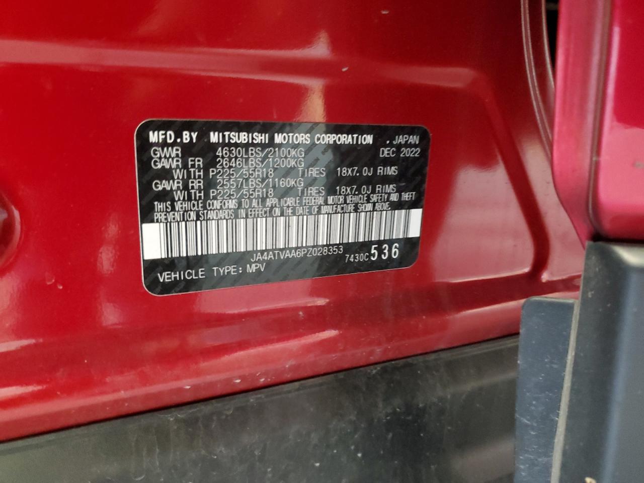 JA4ATVAA6PZ028353 2023 Mitsubishi Eclipse Cross Le