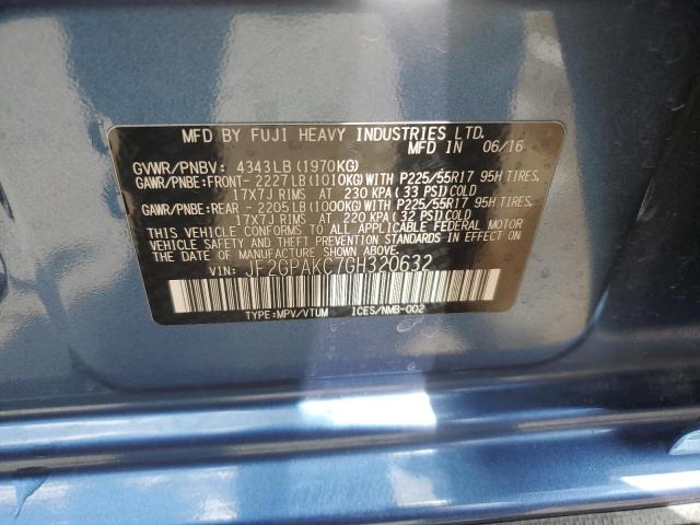 2016 Subaru Crosstrek Limited VIN: JF2GPAKC7GH320632 Lot: 54930794