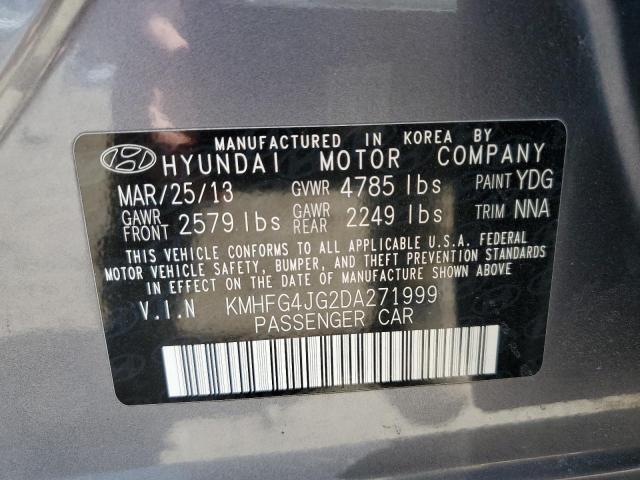 2013 Hyundai Azera VIN: KMHFG4JG2DA271999 Lot: 54695194