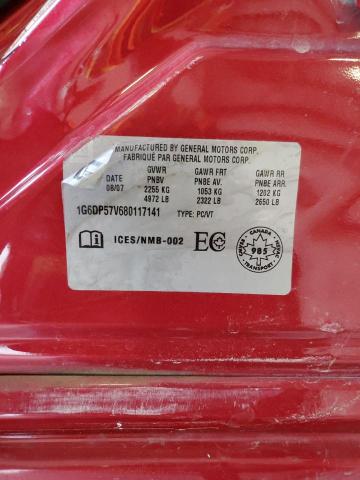 2008 Cadillac Cts Hi Feature V6 VIN: 1G6DP57V680117141 Lot: 53812484