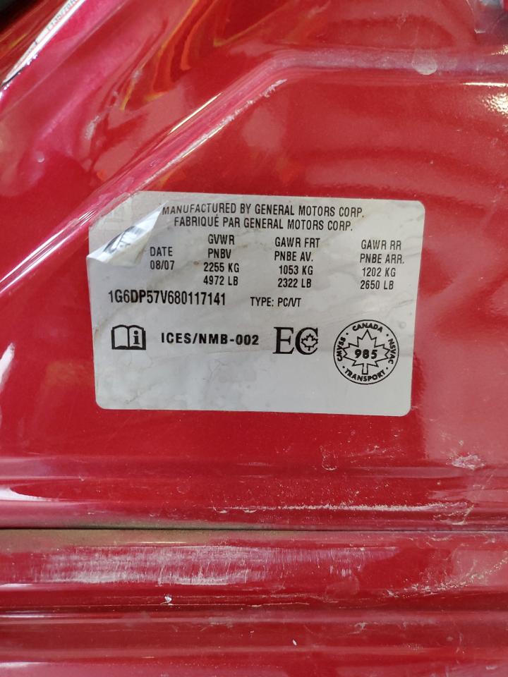 1G6DP57V680117141 2008 Cadillac Cts Hi Feature V6