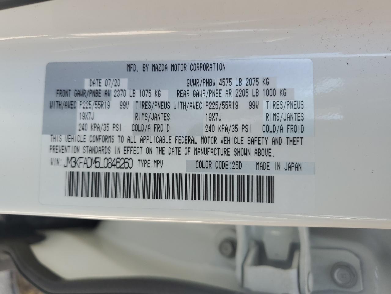 JM3KFADM5L0846260 2020 Mazda Cx-5 Grand Touring