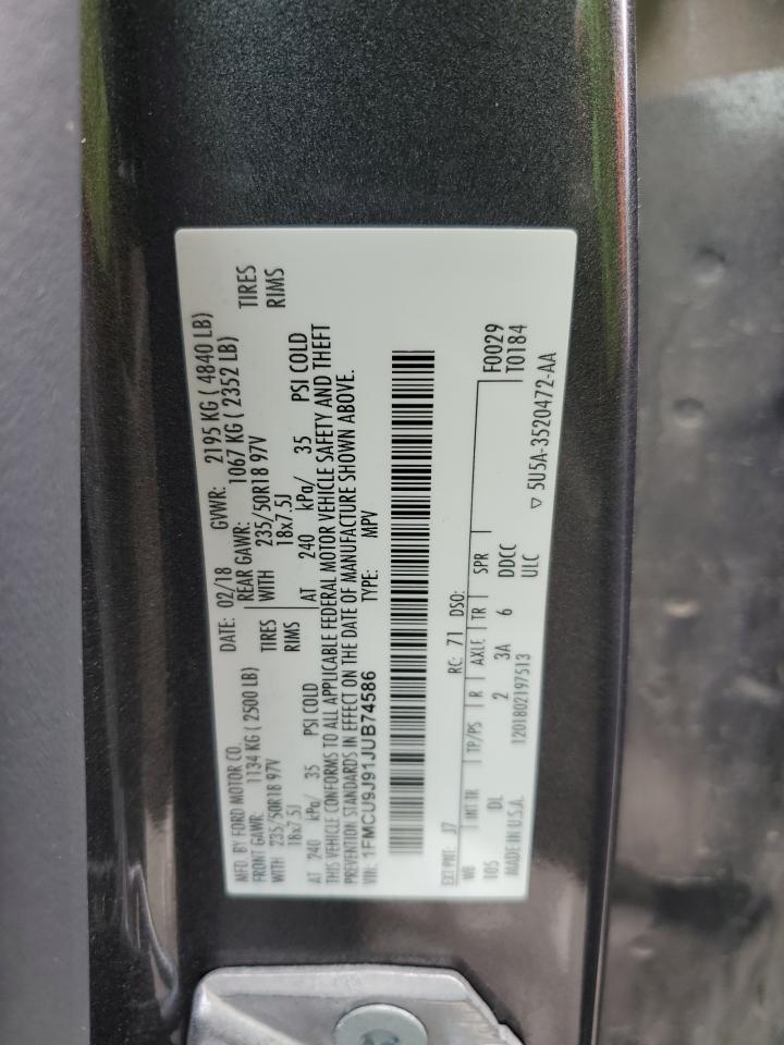 1FMCU9J91JUB74586 2018 Ford Escape Titanium