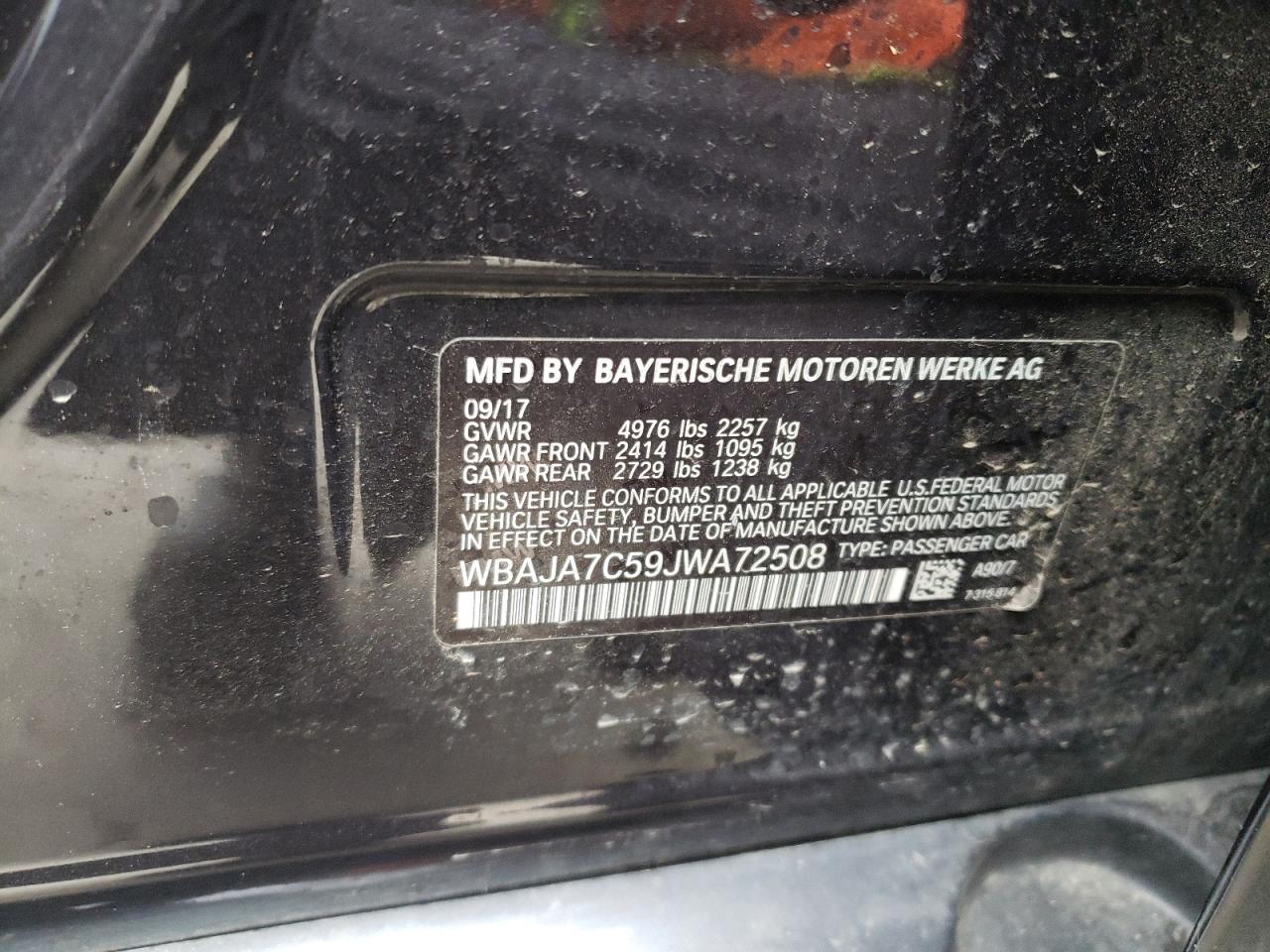 2018 BMW 530 Xi vin: WBAJA7C59JWA72508