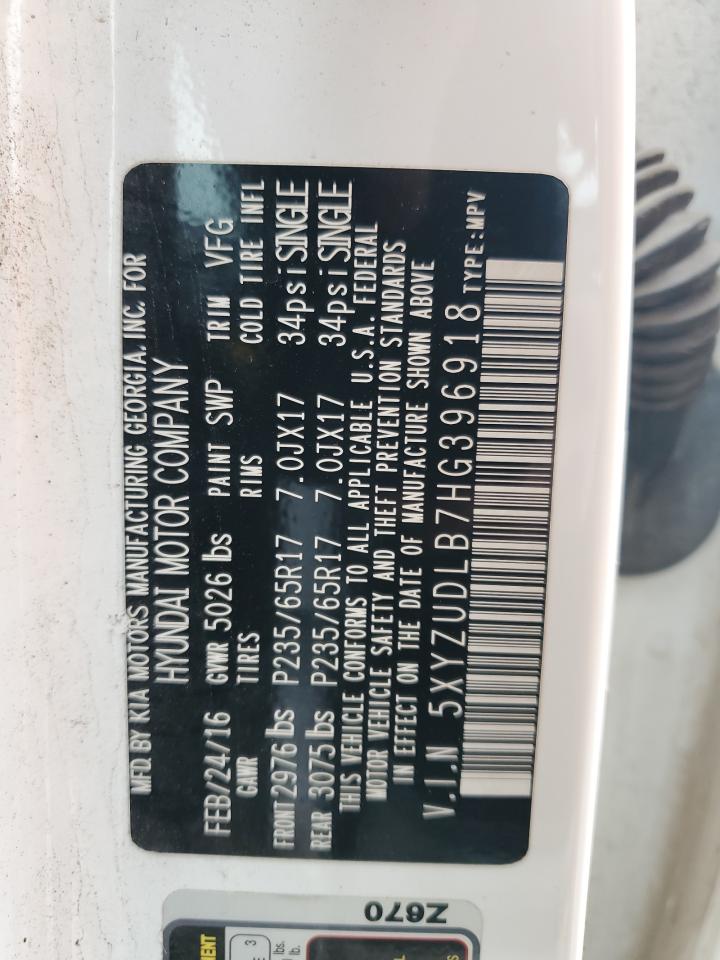 5XYZUDLB7HG396918 2017 Hyundai Santa Fe Sport