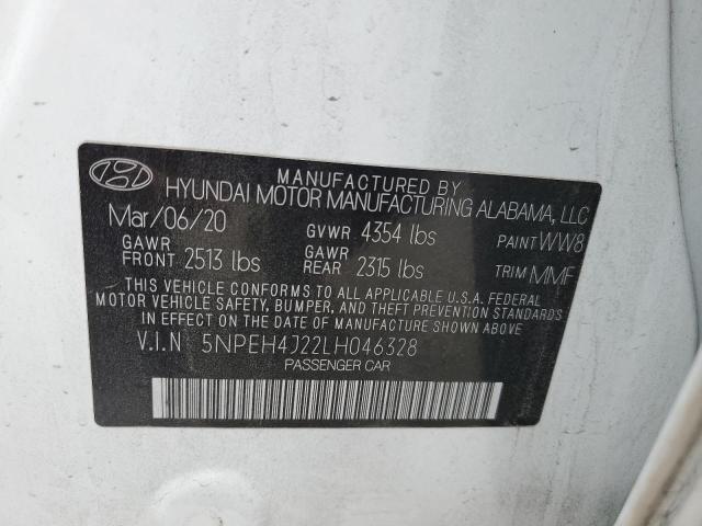 2020 Hyundai Sonata Limited VIN: 5NPEH4J22LH046328 Lot: 54547634