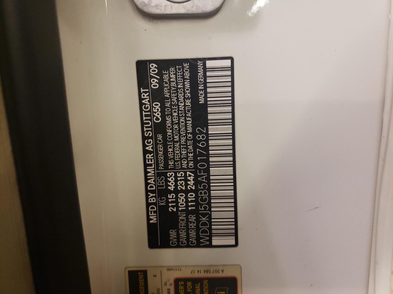 WDDKJ5GB5AF017682 2010 Mercedes-Benz E 350