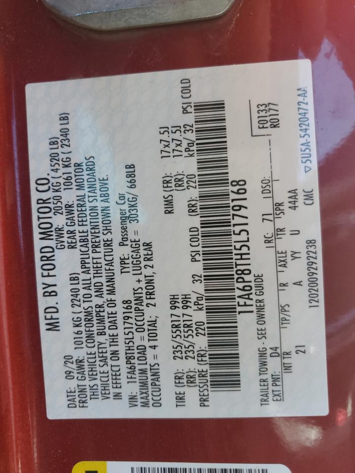 1FA6P8TH5L5179168 2020 Ford Mustang