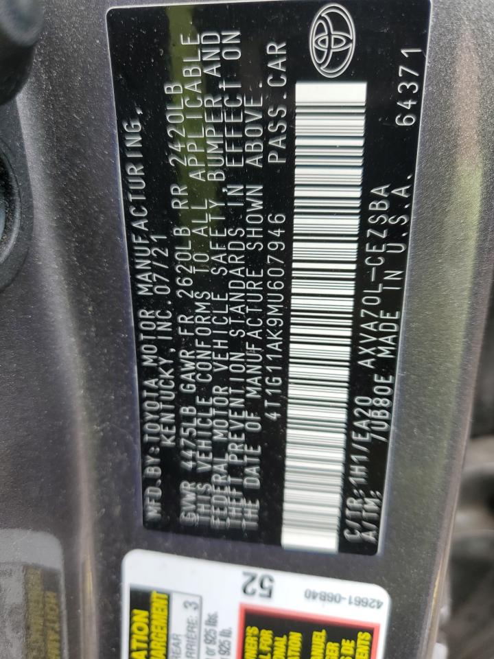 4T1G11AK9MU607946 2021 Toyota Camry Se