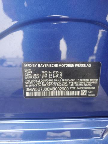 2021 BMW M340I VIN: 3MW5U7J00M8C02900 Lot: 56077444