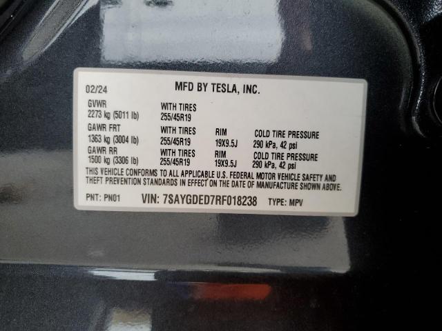 2024 TESLA MODEL Y - 7SAYGDED7RF018238