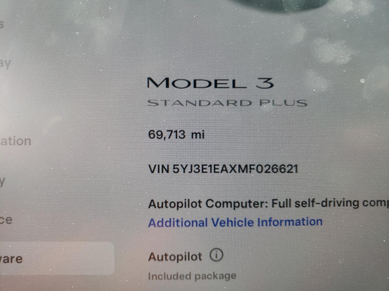 5YJ3E1EAXMF026621 2021 Tesla Model 3