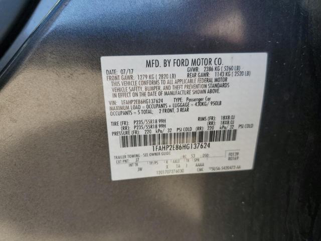 2017 Ford Taurus Sel VIN: 1FAHP2E86HG137624 Lot: 55939964