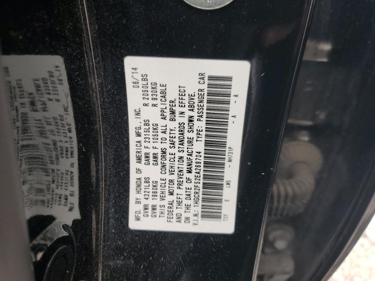 1HGCR2F52EA269704 2014 Honda Accord Sport