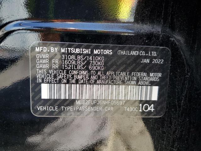 2022 Mitsubishi Mirage G4 Es VIN: ML32FUFJ6NHF05697 Lot: 56055494