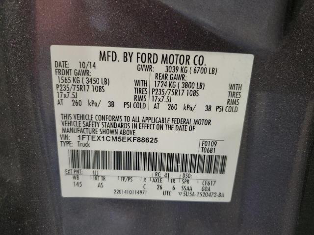 2014 Ford F150 Super Cab VIN: 1FTEX1CM5EKF88625 Lot: 55313144