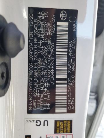 2021 Toyota Prius Prime Le VIN: JTDKAMFPXM3179590 Lot: 54708704