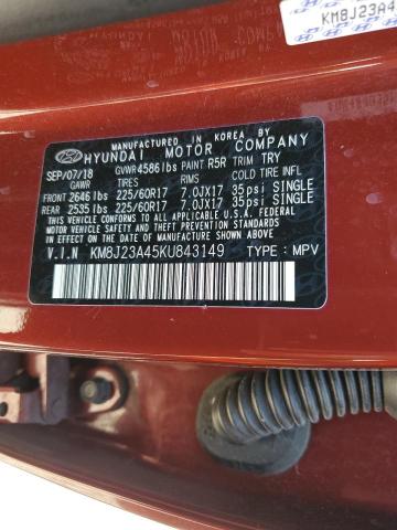 2019 Hyundai Tucson Se VIN: KM8J23A45KU843149 Lot: 55799124