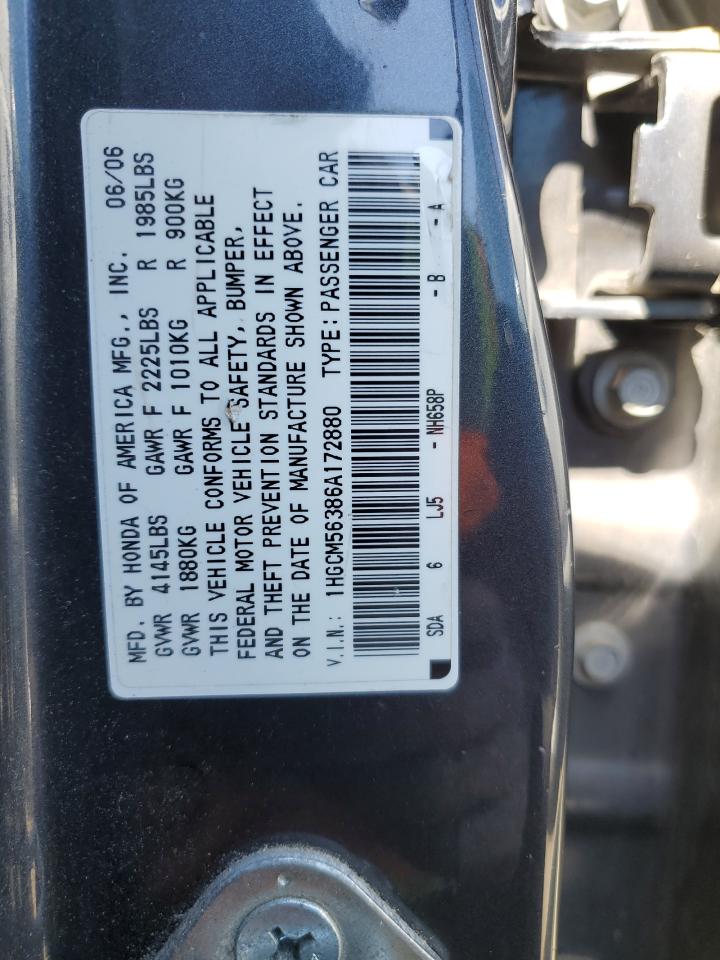 1HGCM56386A172880 2006 Honda Accord Se