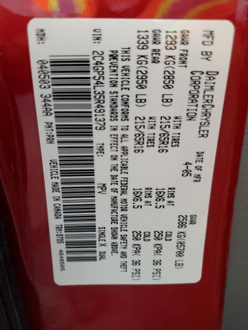 2005 Chrysler Town & Country Touring VIN: 2C4GP54L35R491379 Lot: 56308954