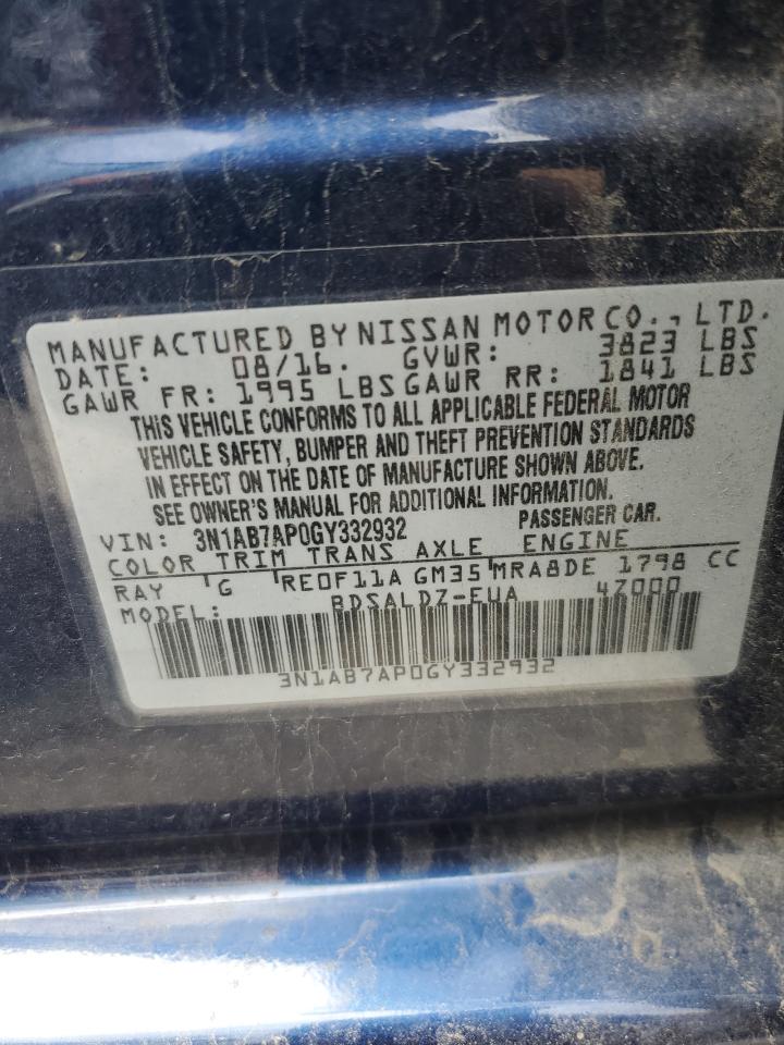 3N1AB7AP0GY332932 2016 Nissan Sentra S