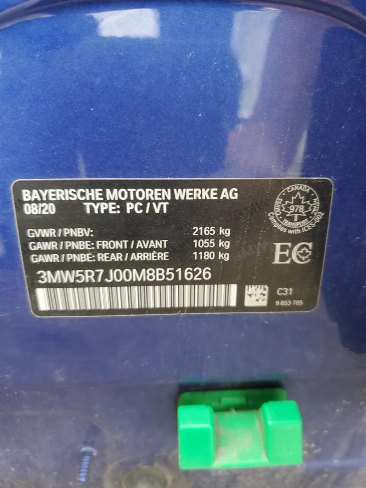 3MW5R7J00M8B51626 2021 BMW 330Xi