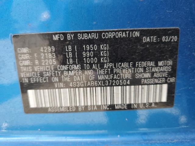 2020 Subaru Impreza VIN: 4S3GTAB6XL3720504 Lot: 55420224